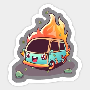 Cute Car Doodle Illustration Sticker